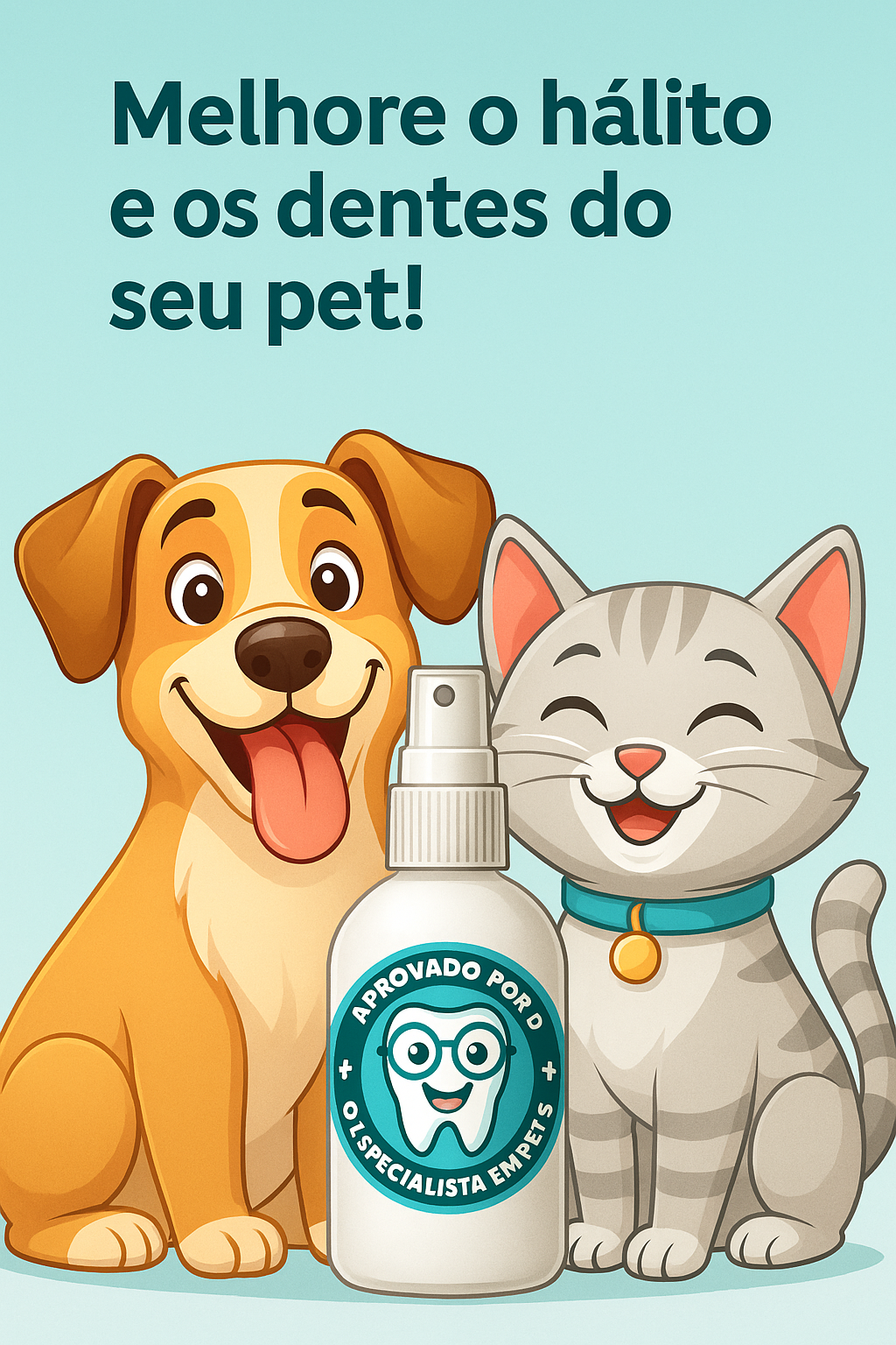 Cão feliz com dentes limpos